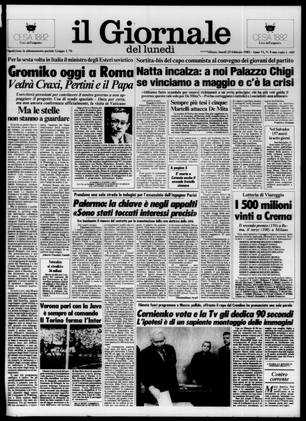 Il giornale del lunedi